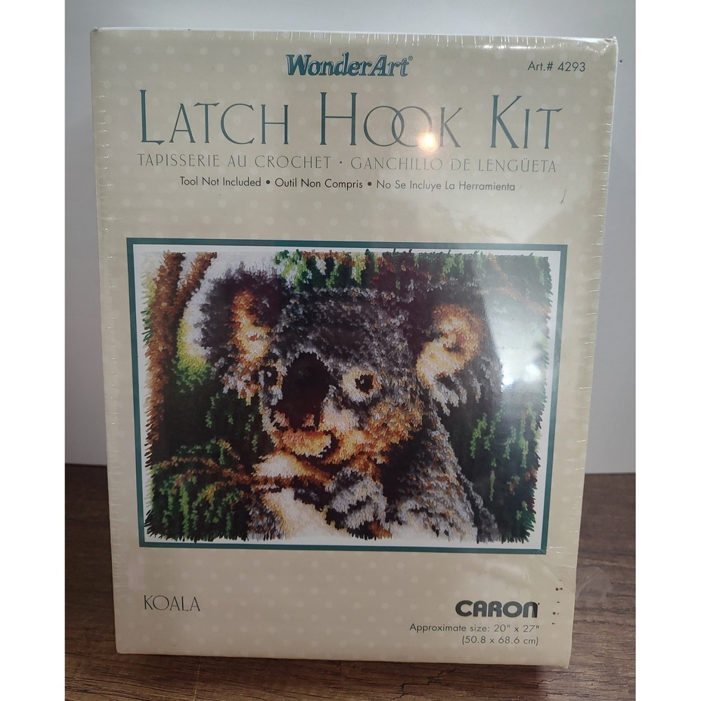 Caron WonderArt Latch Hook Crochet Kit #4293 Koala 20 X 27"